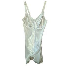 Vtg 90's  WHITE Teddy Shaper Size 36 Bust Underwire Abdominal Compression Slim